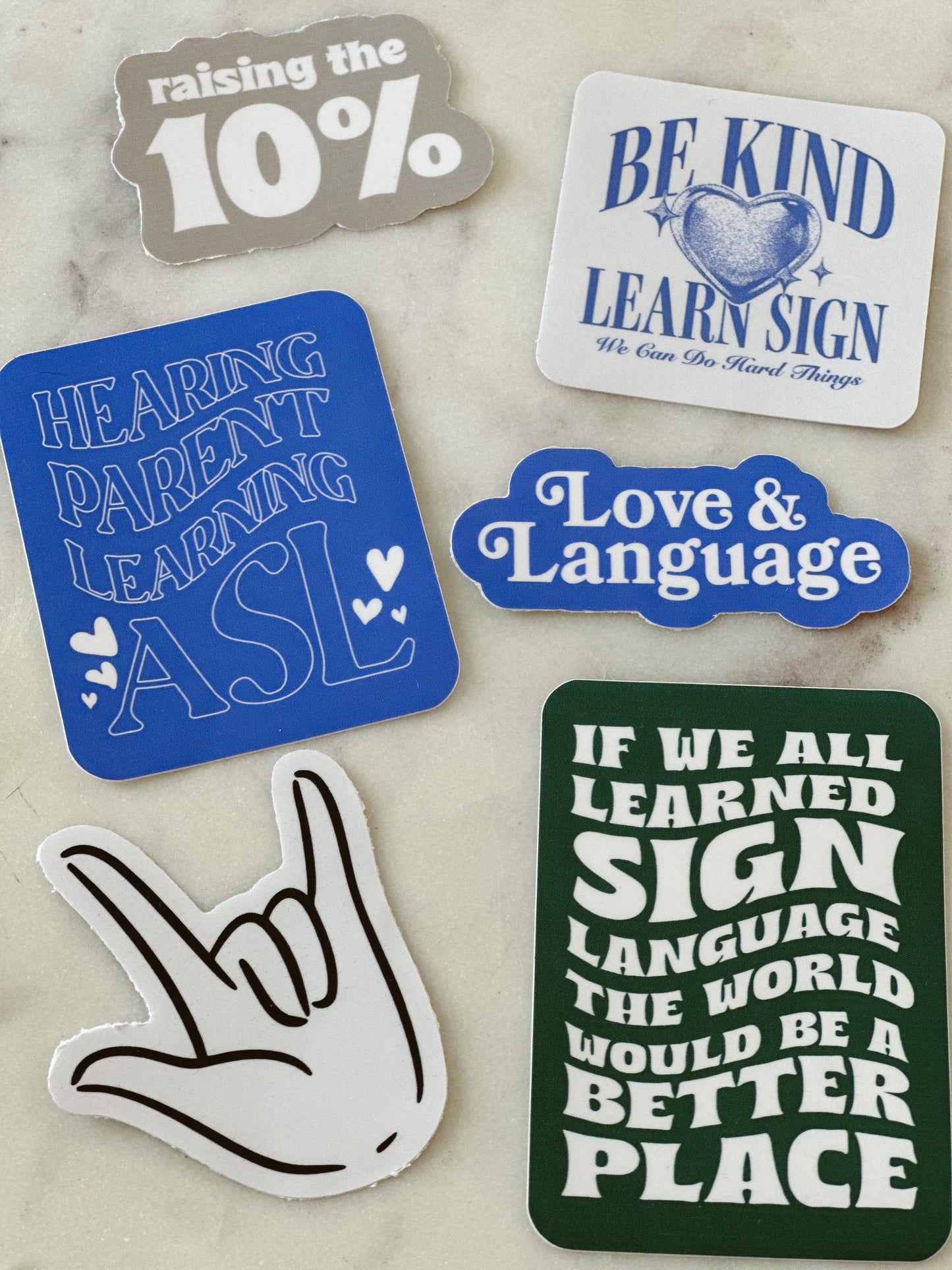 Be Kind, Learn Sign Sticker Pack
