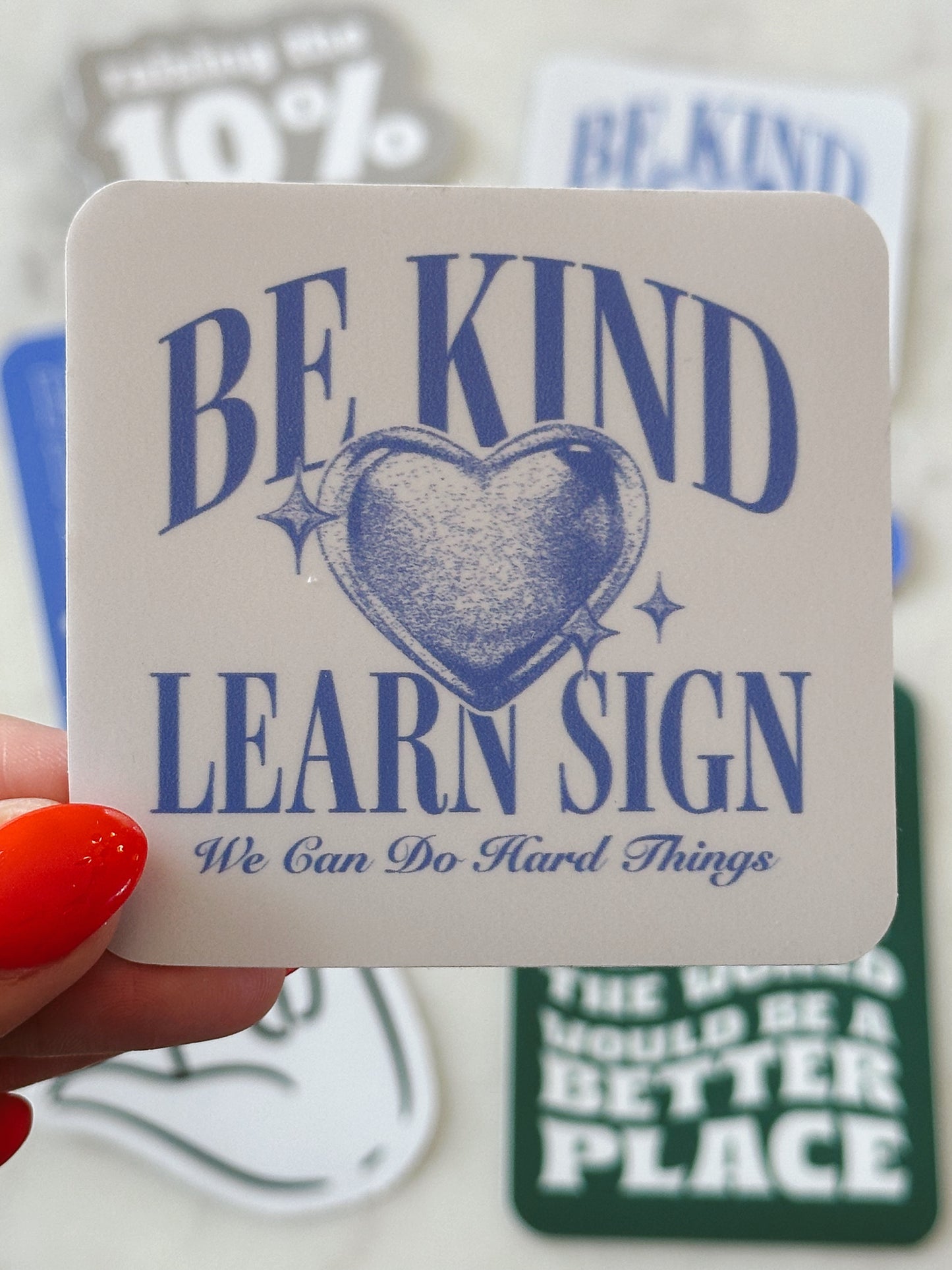 Be Kind, Learn Sign Sticker Pack
