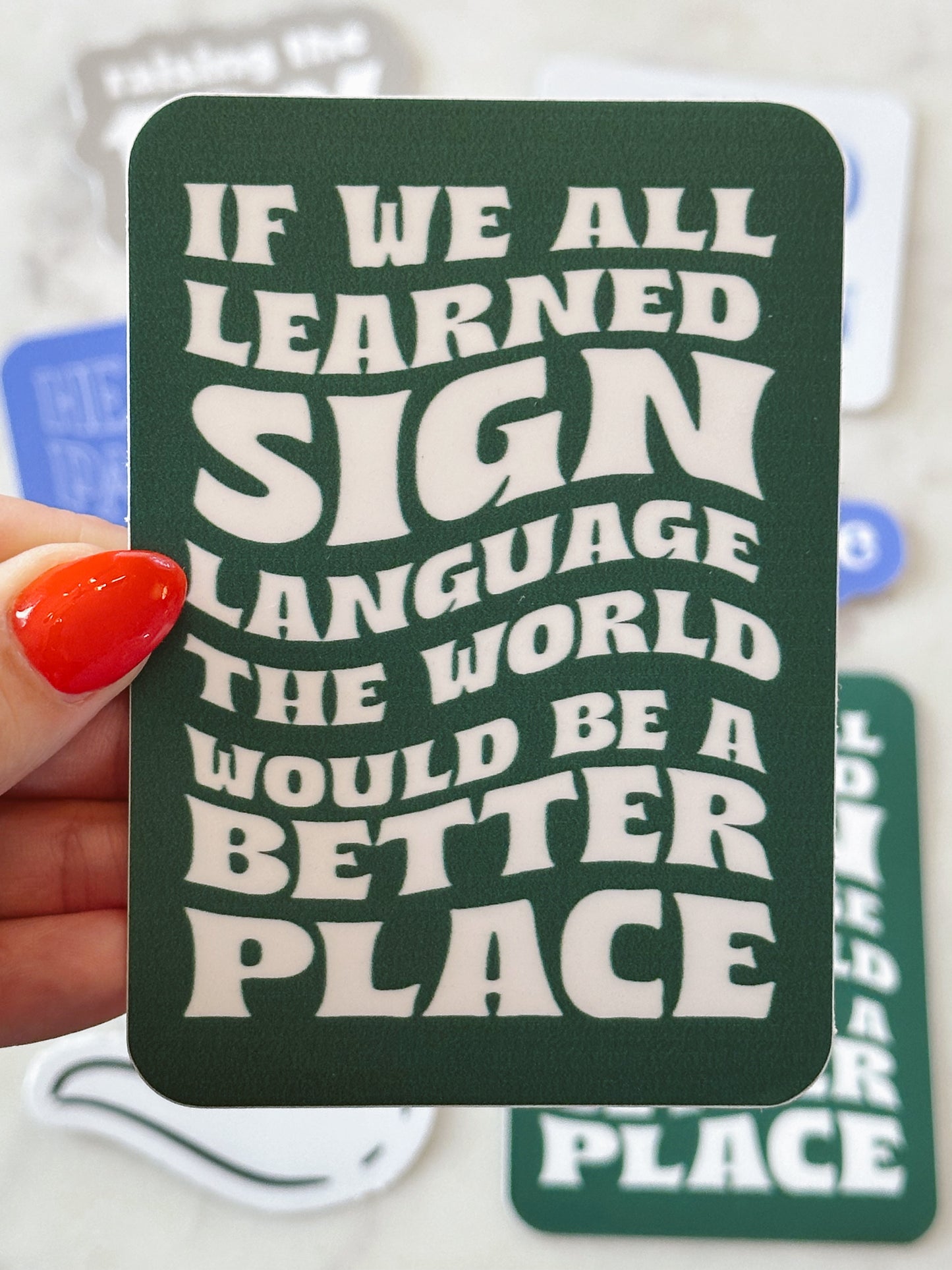 Be Kind, Learn Sign Sticker Pack