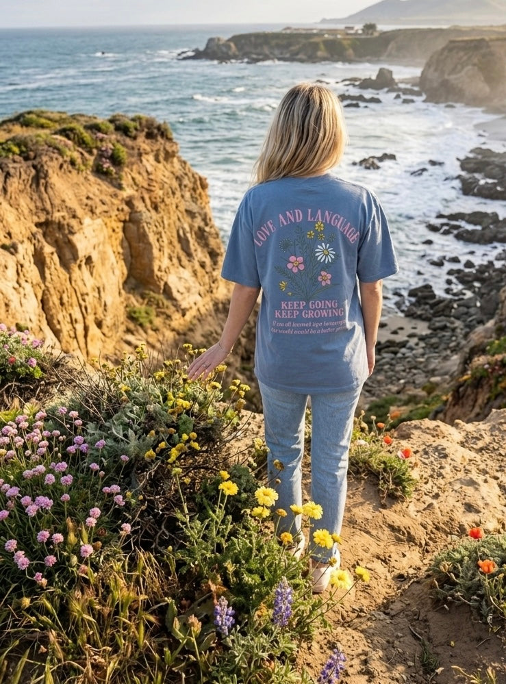 Love and Language Keep Growing Keep Going Tee