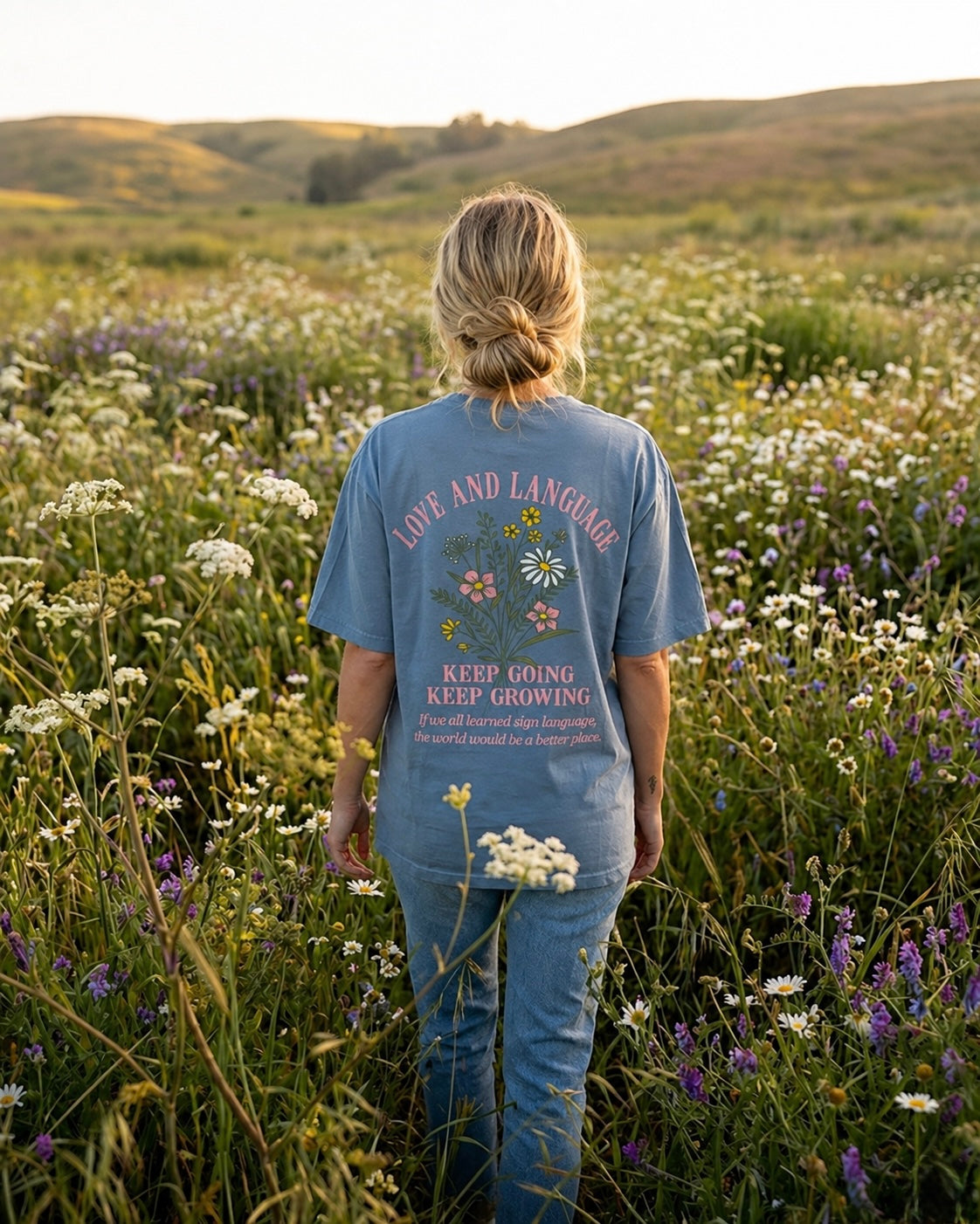 Love and Language Keep Growing Keep Going Tee