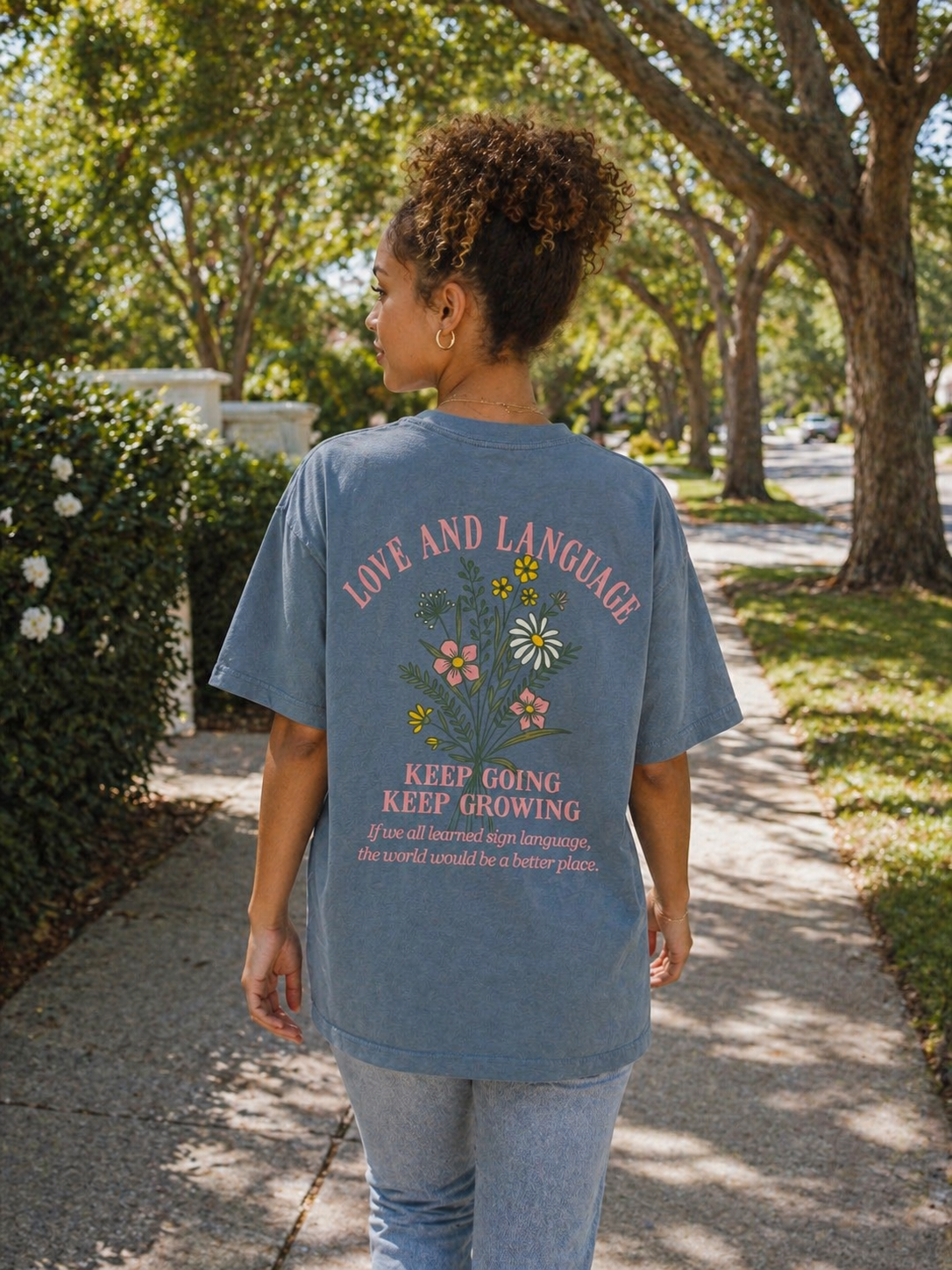 Love and Language Keep Growing Keep Going Tee