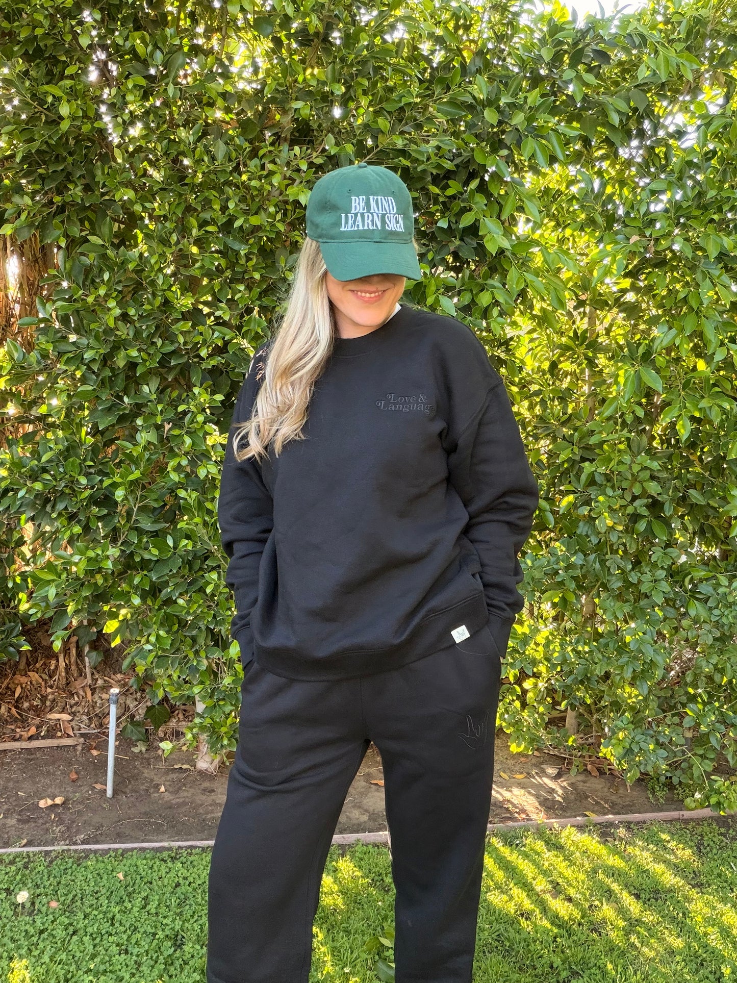 Be Kind Learn Sign Forest Green Hat