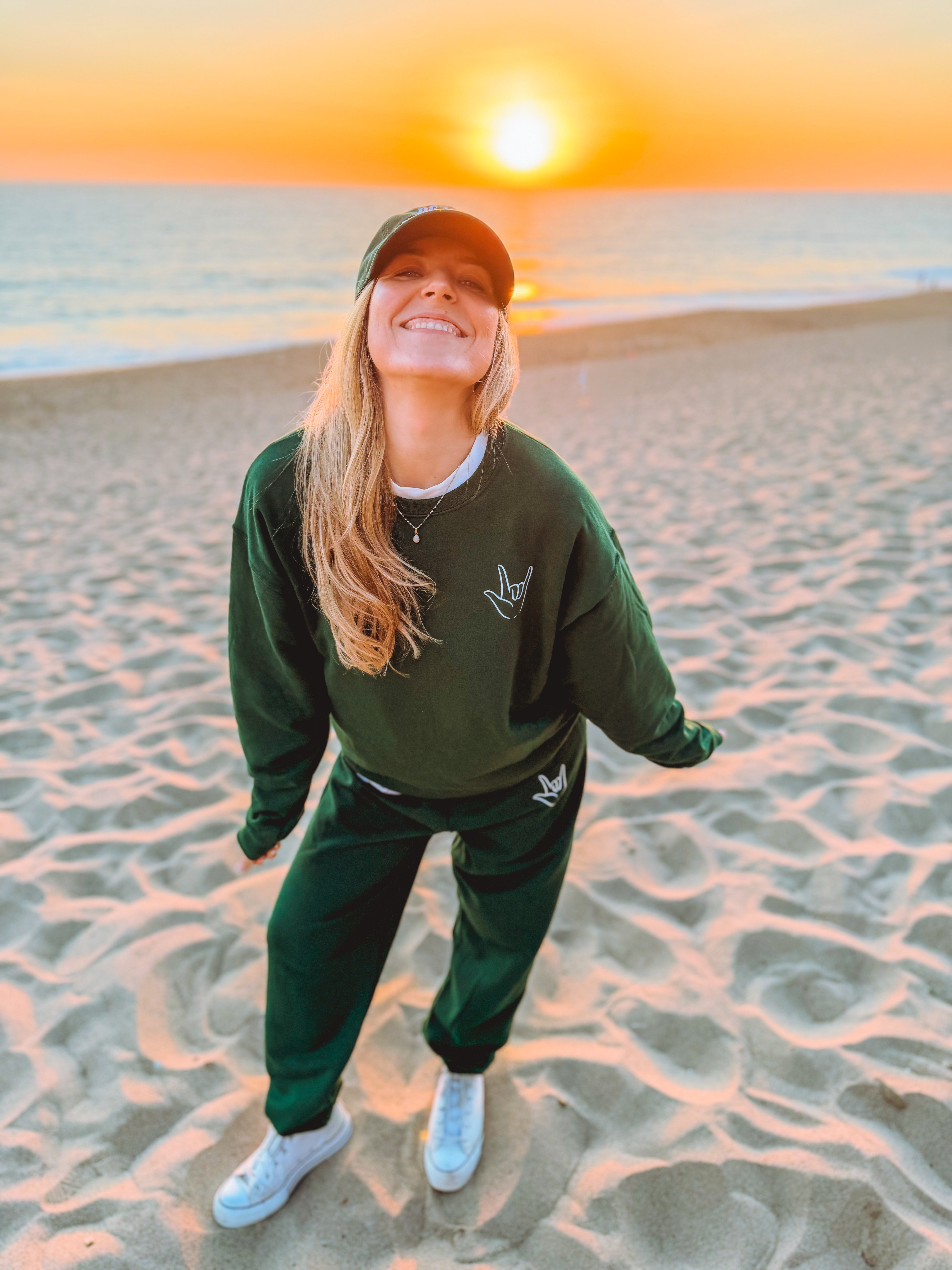 The World Would Be a Better Place Forest Green Crewneck – The LA