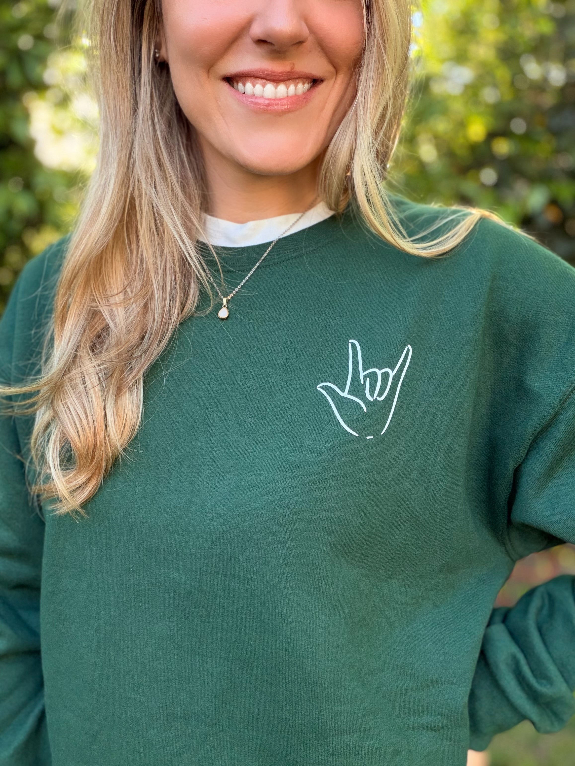 The World Would Be a Better Place Forest Green Crewneck – The LA