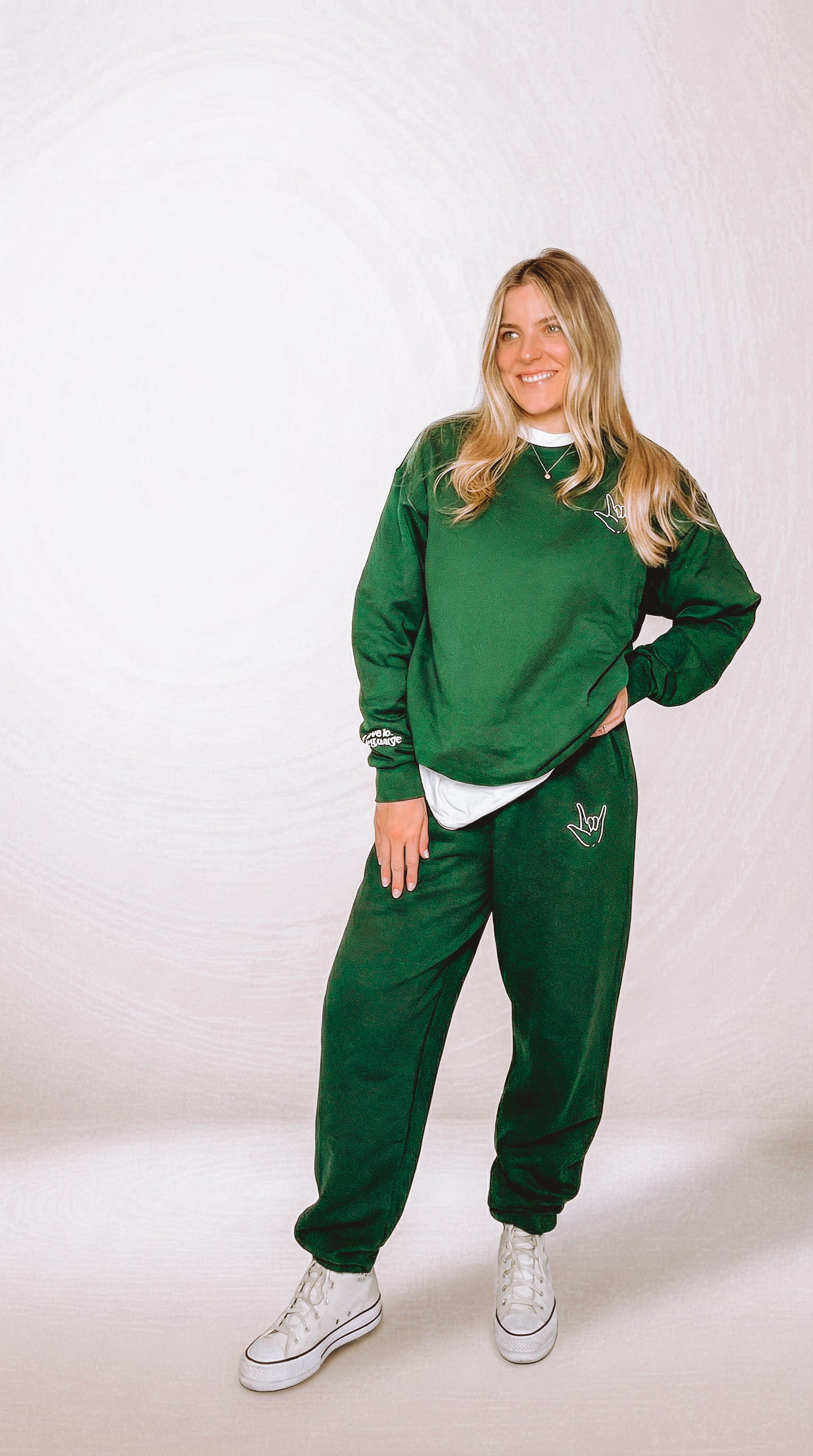 The World Would Be a Better Place Forest Green Sweat Pants