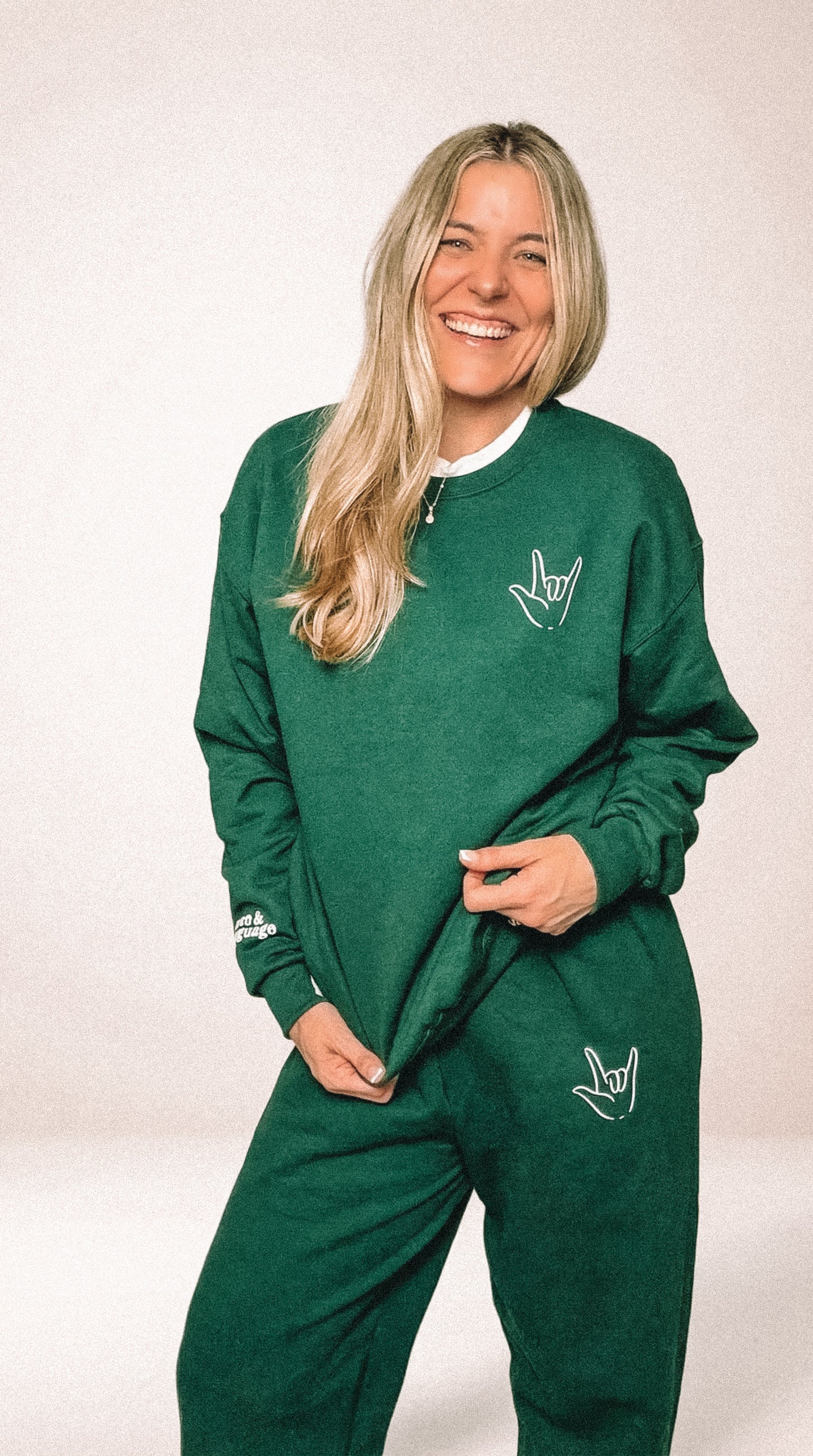 The World Would Be a Better Place Forest Green Sweat Pants